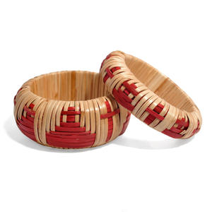 กำไลข้อมือหวายไม้ เครื่องประดับสไตล์ธรรมชาติ ขายส่ง กำไลไม้หวาย - Product Image 3