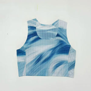 Camiseta sin mangas de verano para mujer, ajustada, de algodón y elastano, chaleco sin mangas para mujer, tops cortos acanalados en blanco con logo personalizado para mujer - Product Image 5