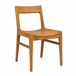 Chaise de salle à manger scandinave en teck massif, dossier ouvert, siège ergonomique, écologique, imperméable, durable, moderne, pour la maison et le bureau - Product Image 1