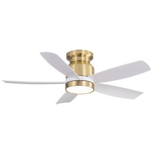 22W LED <b>Light</b> & <b>Remote</b> <b>Control</b> 42 Inch Flush Mount <b>Ceiling</b> Fans with 5 ABS Blades for Bedroom Dining Room - Product Image 2