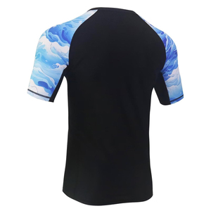 Wholesale Custom Sublimation Short Sleeve Swimwear Shirt Mma Diving <b>Surf</b> Swim Upf 50 Rash Guard with Customized Colors and Sizes - Product Image 2