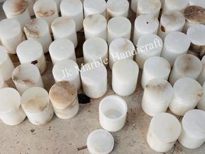 Best Price Natural White Marble Eco-Friendly Candle Holder Round <b>Jar</b> for Home <b>Decoration</b> Wholesale Best Price Available - Product Image 2