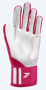 Guantes de Bateo de Béisbol Profesionales para Jóvenes, Cuero Perforado en la Parte Posterior, Palma de Malla Antideslizante Blanca, Muñequera de Velcro, Logotipo Personalizado del Equipo - Product Image 3