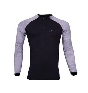 Entrenamiento de gimnasio de secado rápido Media cremallera Entrenamiento Top Quarter 1/4 Half Zip Top Slim Fit Poliéster Spandex 1/4 cuartos con cremallera pullover camisas - Product Image 1