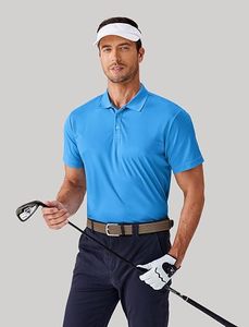 Polo de Piqué de Algodón Azul de Manga Corta para Hombre, Corte Regular, Diseño Casual con Botones, Color Sólido, Tejido de Punto Transpirable - Product Image 5