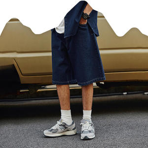 Shorts en jean pour hommes de haute qualité, personnalisés, tendance, style vintage, streetwear, confortables, avec décoration décontractée, OEM ODM - Product Image 2