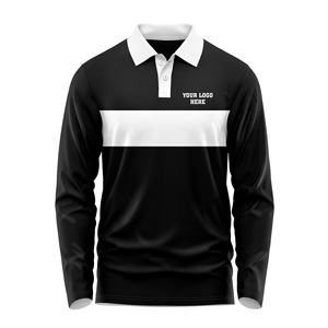 Polo à manches longues uni avec service de personnalisation du logo, coupe confortable, look professionnel pour uniformes d'entreprise, vêtements d'équipe - Product Image 3