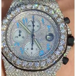 Montre de luxe entièrement sertie de diamants VVS de qualité supérieure, fabriquée en laboratoire, nouvelle collection - Product Image 3