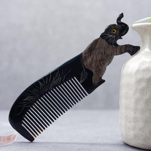Peine para el Cabello Hecho a Mano con Cuerno Genuino de Búfalo en Forma de Elefante, Peine de Cuerno Natural para Peinado, Peine Decorativo para el Cuidado de la Belleza, Regalo al por Mayor - Product Image 2