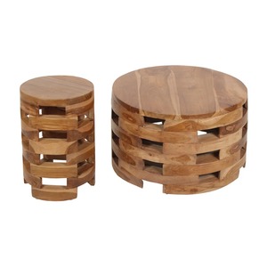 Modern Wooden Coffee <b>Table</b> Set <b>Nesting</b> Design Living Room Furniture - Product Image 1