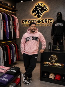 Sweat à capuche rose personnalisé pour homme, coupe oversize, style streetwear, imprimé flamme, fermeture éclair intégrale, fabricant de marques privées - Product Image 5