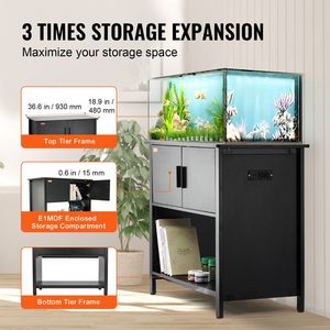 Soporte para Pecera de 40 Galones, 36.6 x 18.9 x 31.5 Pulgadas, Acero y MDF, para Reptiles y Tortugas, Capacidad de Carga de 335 Libras, Tanque para Tortugas - Product Image 4
