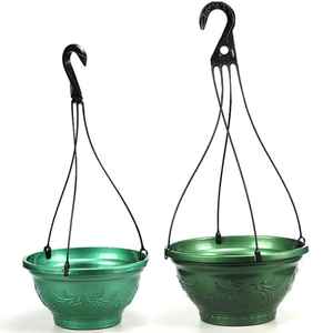 Panier suspendu en bois massif avec crochets, support de pot de fleurs pour balustrade de balcon, support de plantes rond en bois pour intérieur et extérieur - Product Image 4