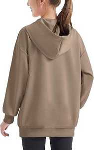 Sweat à capuche oversize personnalisé avec logo pour filles, couleur unie, tendance, pour l'hiver et les activités de plein air, idéal par temps froid - Product Image 6