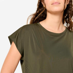 Haut de sport pour femme à manches courtes 100 % coton, confortable, coupe ample, respirant, en jersey uni, style sportif - Product Image 5