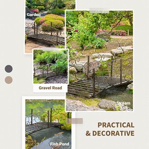 Ponte a 6 Archi in Metallo Bronzato per Giardino, con Ringhiere di Sicurezza, Perfetto Ornamento per Fiumi, Rivi o Stagni - Product Image 6