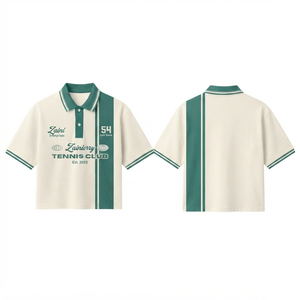 Camiseta Deportiva Personalizada para Hombre, de Manga Corta, Transpirable, Tejida, 170g, 10% Spandex, 90% Poliéster, Blanca y Verde, con Diseño Vertical Delantero y Trasero - Product Image 1