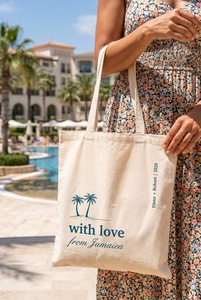 Sac fourre-tout en toile de coton solide, léger et durable, fait à la main, avec fermeture à glissière, réutilisable, pour la plage, les courses, sac de transport, vente en gros personnalisée - Product Image 1