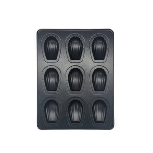 ถาดอบขนมมาเดลีนแบบมืออาชีพ 9 ช่อง ขนาด 2 ซม. ลึกพิเศษ ทำจากเหล็กคาร์บอนเคลือบสารกันติด ใช้กับเตาอบได้ เหมาะสำหรับทำมาเดลีนเนื้อไส้เยอะ - Product Image 1