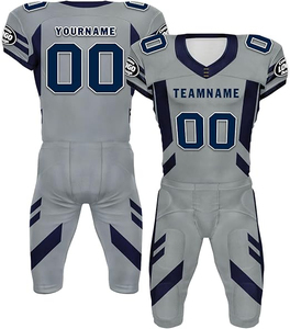 Tenue de football américain personnalisée, fournisseur OEM d'équipements d'équipe, kit complet, équipement sportif rembourré pour adultes, ensemble de vêtements de sport courts, protection UV, respirant - Product Image 1