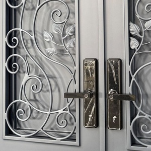 Royal Luxury Wrought Iron Main Gate Traditional Artistic Scrollwork Design Rust-Resistant Powder-Coated Finish <b>Swing</b> Open Easy - Product Image 4