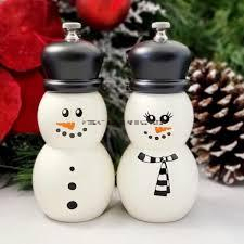 New Arrival High Quality Christmas Snowman Lacquer Wood <b>Pepper</b> Mill Salt <b>Grinder</b> Elegant Handmade Factory Direct - Product Image 1