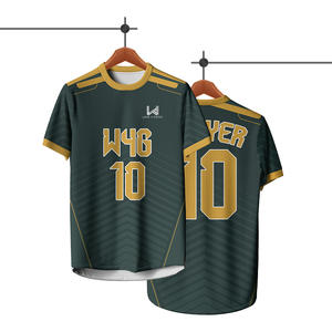 Maillot de football à manches courtes pour homme, imprimé par transfert thermique, séchage rapide, respirant, personnalisable avec logo et nom d'équipe, 100 % polyester, vente en gros - Product Image 3