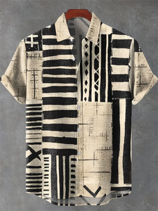 Chemise Homme en Lin 80% Vintage à Manches Courtes – Haut Tendance Décontracté d'Été – Vêtement Ethnique Urbain pour Homme - Product Image 6