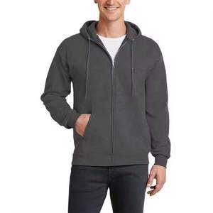 Sudadera con capucha unisex de algodón 100% grueso con cremallera, estilo urbano, para adolescentes, con logo estampado y bordado, ideal para otoño. - Product Image 3