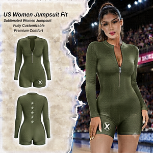 Women's Deep V Neck Long Sleeve Zip Front <b>Jumpsuit</b> High Waist Solid Color Full Length Sexy Clubwear Spandex Polyester - Product Image 1