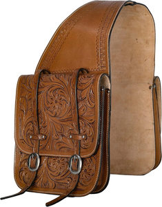 Sacoche en cuir pour selle de cheval western et moto, artisanale, sculptée à la main, 100% cuir de buffle, couleur et logo personnalisables - Product Image 1