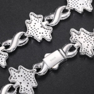 Collier pour homme ZAWO S925 en moissanite, motif papillon et chaîne infinie, entièrement fait main, brillant comme un diamant, provenant d'Inde. - Product Image 2