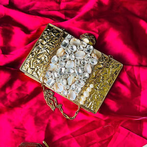 Handcrafted Women's Wedding <b>Clutch</b> Beautiful Hand Carved Iron Metal Crafts Custom Printed Fashion Hand <b>Bags</b> Perfect Gift - Product Image 6