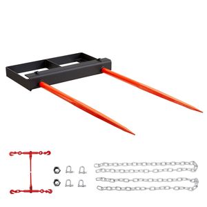 Lancia per balle di fieno da 49 pollici, capacità di carico 3000 libbre, accessorio per benna per minipale e trattori, 2 cesoie idrauliche da 17,5 pollici - Product Image 1