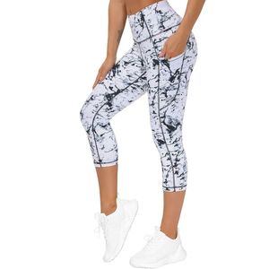 Thick High Waist Capris Yoga Pants <b>with</b> <b>Pockets</b>, Tummy Control <b>Workout</b> Running Yoga <b>Leggings</b> for Women - Product Image 1