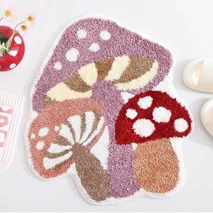 Alfombra de Baño de Algodón con Diseño de Hongos, Forma Novedosa, Base Antideslizante de Goma, para Uso Doméstico - Product Image 1