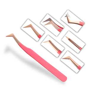 Pince à épiler pour extensions de cils en acier inoxydable, disponible en OEM, avec pointe dorée ou rose, facile à utiliser pour saisir les cils fins - Product Image 3