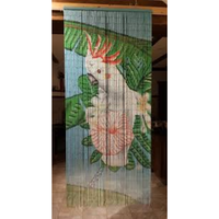 Rideau de porte enroulable en bambou personnalisé de haute qualité, motif vertical bohème, perles peintes, technique vietnamienne à trous, pour mariage