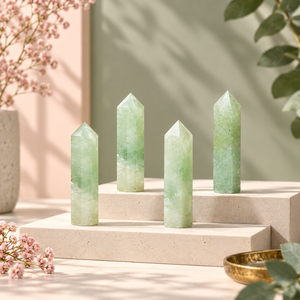 Tour de cristal de quartz fraise vert naturel poli, pierre précieuse pour la décoration intérieure et la collection de cadeaux - Product Image 2