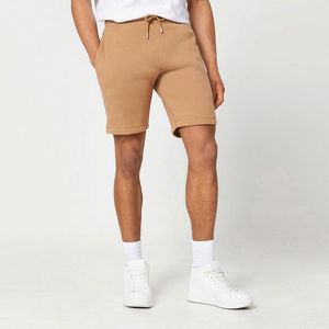 Shorts en molleton décontractés pour hommes, collection été 2025, motif uni, confortables et amples, teinture unie avec impression numérique, service OEM - Product Image 3