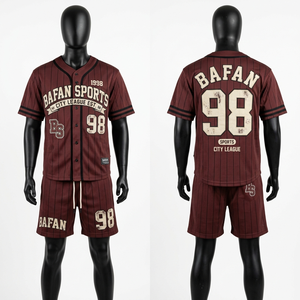 Premium 180 GSM Polyester Sleeveless T Shirt Shorts Set Maroon <b>Pinstripe</b> Panel Custom Print Logo Sleeveless shirt and Shorts Set - Product Image 2