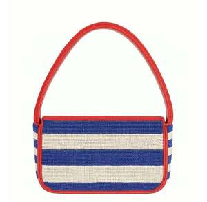 Bolso de Mano de Lona a Rayas Amarillas Ciao Bella de Alta Calidad, Elegante Diseño Cuadrado con Bordado, para Bodas y Fiestas, para Mujer - Product Image 2