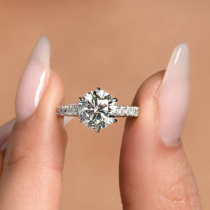 Bague de mariage en diamant taillé de luxe pour femmes Original Eternity Classic Style IGI Certificate GRA Certified VVS Moissanite Parties - Product Image 1