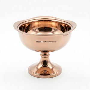 Bol à chocolat plaqué or rose de qualité supérieure, plateau décoratif pour desserts, bol en métal avec serveur, vaisselle élégante, bols à fruits de luxe - Product Image 1