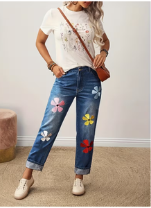 Jeans de Mezclilla de Cintura Alta y Pierna Recta para Mujer, Corte Regular, Sin Elástico, Estilo Casual, Largos, Marca TRIBON SPORTS - Product Image 3