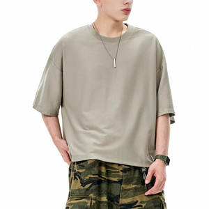 เสื้อยืดราคาถูกทรงโอเวอร์ไซส์สำหรับผู้ชาย ระบายอากาศได้ดี แฟชั่นขายส่งจำนวนมาก ทรงบ็อกซี่ เรียบๆ ไม่มีลาย สกรีนลายได้ตามต้องการ เสื้อสตรีทแวร์ 2026 - Product Image 5
