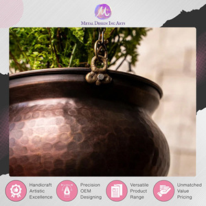 Offre incroyable sur un pot suspendu en cuivre massif martelé de qualité supérieure, 100% pur, pour la décoration de la maison à un prix minimal - Product Image 2