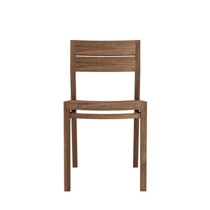 Chaise de salle à manger en teck massif, chaise de salle à manger confortable, écologique, imperméable, utilisation en extérieur et en intérieur, style farmhouse - Product Image 1