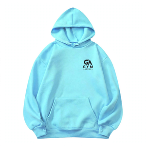 Sweat à capuche unisexe GYM Active pour homme, 100 % coton, tricoté, 340 GSM, 280g, motif lettres, avec cordon de serrage, coupe classique, prêt à porter - Product Image 1