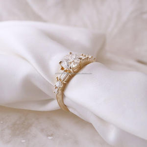 IGI/GIA Lab Grown Cut Diamond Vintage 14K Anillo de boda/compromiso amarillo Unisex Oro blanco fino para fiesta de aniversario-Worthy - Product Image 3